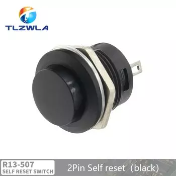 10 шт., встроенный кнопочный переключатель SPST без красного, черного, белого, желтого, зеленого, синего цветов, 6 цветов