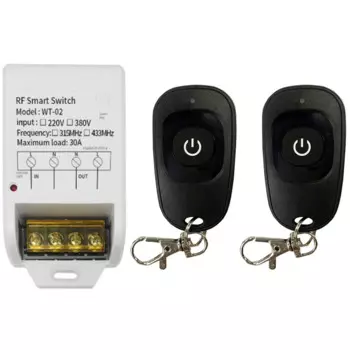 Переменный ток 220 В 380 В 30A реле беспроводной Радиочастотный пульт дистанционного управления переключатель и 315 МГц 433 МГц 1CH дистанционный передатчик для водяного насоса заводской двигатель
