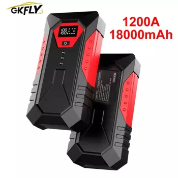 GKFLY 18000 мАч портативный автомобильный стартер Power Bank автомобильное зарядное устройство 12 В 2000A пусковое устройство бензиновый дизельный автомобильный усилитель