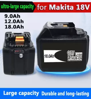 Перезаряжаемая литиевая батарея и зарядное устройство для Makita BL1840 BL1850 BL1860, 18 в, 18000 мАч