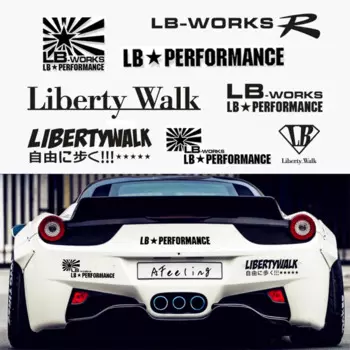 Performance Liberty Walk LB Rising широкоугольная модифицированная гоночная наклейка на бампер Светоотражающая виниловая наклейка на окно автомобиля на капоте кузов