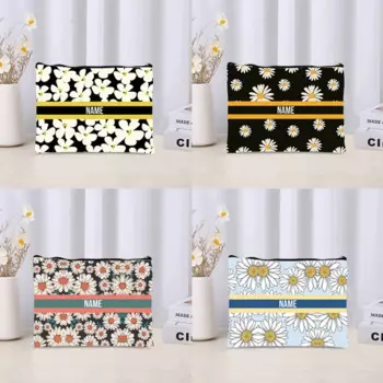 Персонализированная холщовая сумка для макияжа
