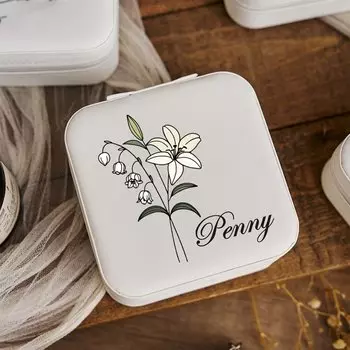 Персонализированная кожаная мини-шкатулка для украшений