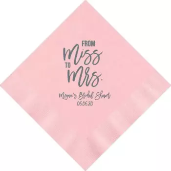 Персонализированные салфетки для свадебной вечеринки от мисс до миссис, индивидуальные монограммные салфетки с принтом, Индивидуальные свадебные салфетки для будущей мамы, 50 шт.