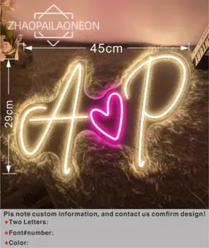 Персонализированный светодиодный знак "сердце" ZHAOPAILAO NEON