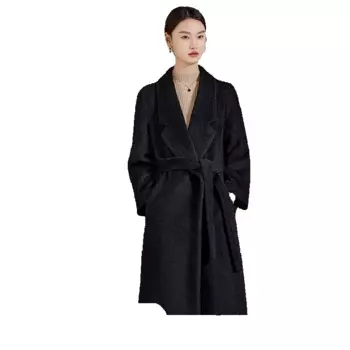 % Перуанский свитер Suli Alpaca Женская Длинная утепленная кашемировая шерстяная куртка Albaca Tian