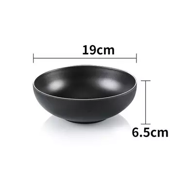 PGY Большая черная меламиновая миска для супа