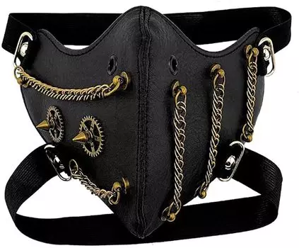 PGY Стимпанк полумаска кожаная