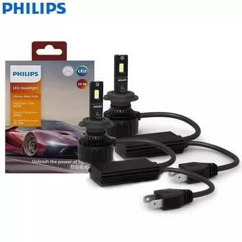 Philips LED H7 100 Вт 9000LM Ultinon Rally 3550 Автомобильный фонарь 6500K Белый Высокая мощность люмен Ват Обновление дальнего ближнего света 11972U3550X2