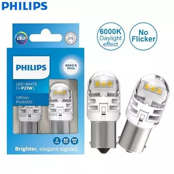 Philips Ultinon Pro6000 LED P21W 1156 BA15s 6000K Холодный Белый Автомобильные Задние Противотуманные Стоп-сигналы Универсаль...