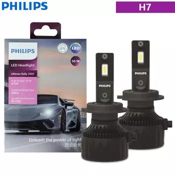 Philips Ultinon Rally 3551 Светодиодные Лампы Для Автомобильных Фар H4 H7 H11 HB3 HB4 HIR2 50 Вт 4500LM 6500K Белые Макс. Люм...