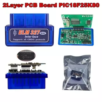 PIC18F25K80 ELM327 Bluetooth V1.5 Super MINI Satble 2 шт. Считыватель кодов платы ELM 327 работает Android поддерживает все протоколы OBD2
