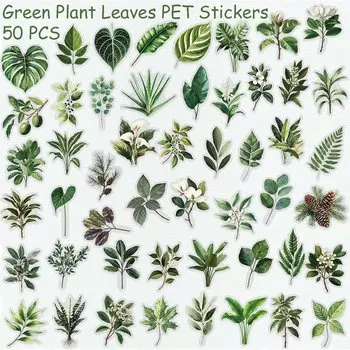 PickJoy прозрачные наклейки с зелёными листьями
