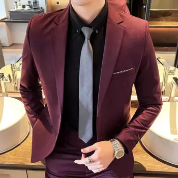 (Пиджак + брюки) Свадебный костюм мужское платье Корейский Слим мужской деловой костюм 2 предмета пиджак + брюки официальный костюм смокинг костюм для жениха