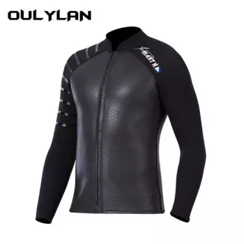 Пиджак для дайвинга Oulylan 3 мм, Мужская Неопреновая куртка, гидрокостюм, Женские топы с длинным рукавом, для дайвинга, плавания, Сноркелинга, топы на молнии спереди