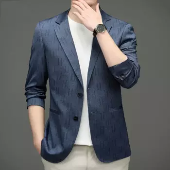 Пиджак мужской облегающий однобортный, с принтом, 2022