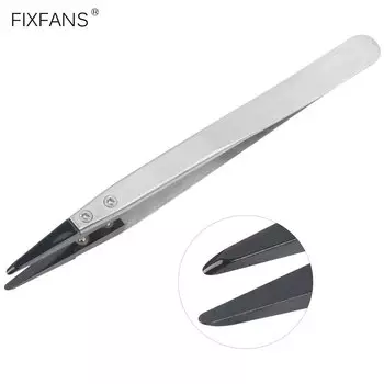 Пинцет с керамическим наконечником, ручка из нержавеющей стали, термостойкие паяльные пинцеты для ремонта электроники, инструменты для изготовления ювелирных изделий