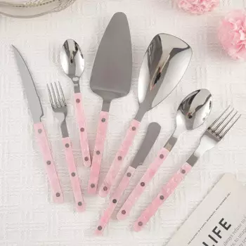 Набор столовых приборов UOSU из нержавеющей стали розового цвета