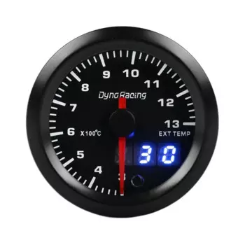 Пирометр Dyno Racing для измерения температуры выхлопных газов, 7 цветов, калибр, набор с указателем от 300 до 1300 градусов Цельсия и стандартным цифровым индикатором 52 мм