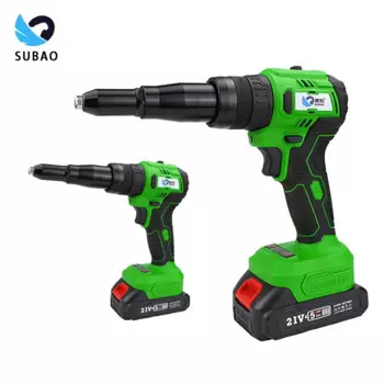 Пистолет для заклепок SUBAO X, бесщеточный автоматический перезаряжаемый пистолет для заклепок с сердечником 2,4-5,0 мм, 21 в