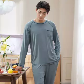 Пижама Мужская с длинным рукавом, из модала