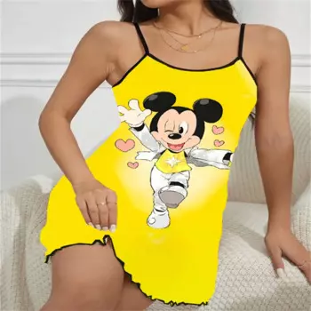 Пижама женская цельнокроеная, ночная рубашка фэнтези, женская пижама без рукавов, летние рубашки для сна 2024