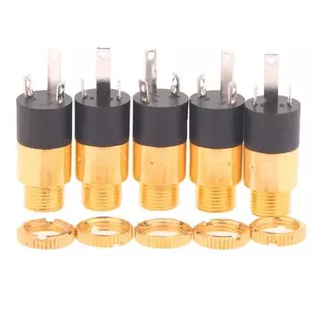 PJ392 стерео гнездовой разъем с винтовым разъемом позолота 3,5 мм стереонаушники аудио-видео разъем вилки 5 шт