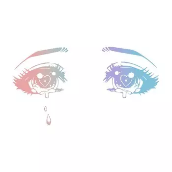 Плачущие глаза JDM автомобильная наклейка водостойкая голографическая наклейка на бампер лобовое стекло окно внешний декор аниме девушка глаза виниловая наклейка