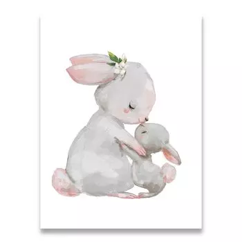 Плакат АлиПэинт Кролик Розовые Цвета