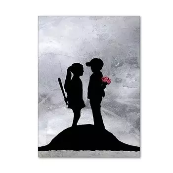 Плакат Banksy Art Boy and Girl WJWANG