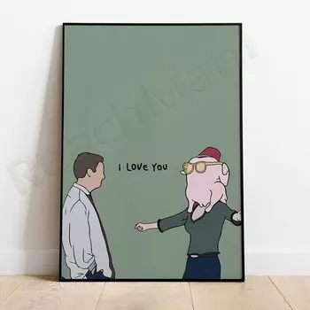 Плакат Friends, Моника и Чендлер, печать на холсте, ReachMani