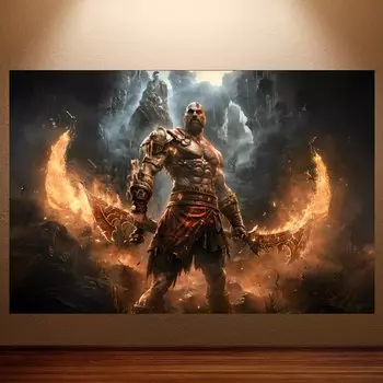 Плакат God of War The Graffiti God Kratos The Nightwatcher WXPYU