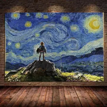 Плакат «Легенда о Зельде» Van Gogh «Звездная ночь» MINISO