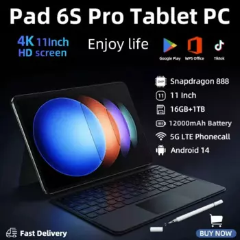 Планшет Global Pad 6S Pro, Snapdragon 2024, 11 дюймов, HD, 4K, Android 14, 16 ГБ + 1 ТБ, 888 мАч