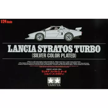 Пластиковая Сборная модель автомобиля 1/24 Tamiya, Игрушечная модель автомобиля LANCIA STRATOS TURBO с гальваническим покрытием и серебряным покрытием, статическая модель автомобиля «сделай сам», #25418