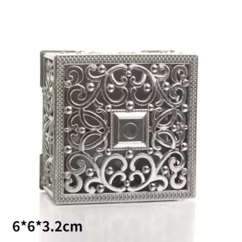 Пластиковая шкатулка для украшений золотая серебристая