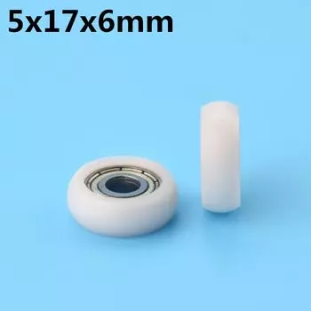 1 шт. 5x17x6 мм нейлоновое пластиковое колесо с подшипниками колеса ящика