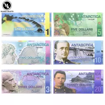 Пластиковые антарктические банкноты MAI KE crafts 1/2/3/5/10/20 долларов