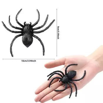 Пластиковые черные пауки для Хэллоуина