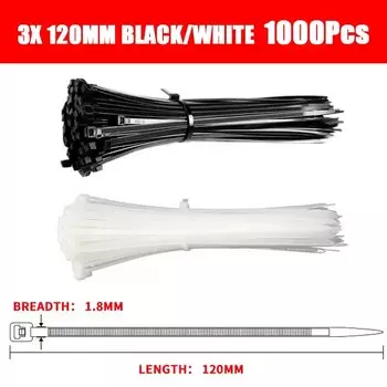 Пластиковые нейлоновые хомуты для кабельных стяжек белые 3*200 5*300 3*150 мм