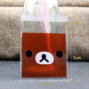 Пластиковые пакеты для печенья PEIPINGKE с розовым медведем 100 шт