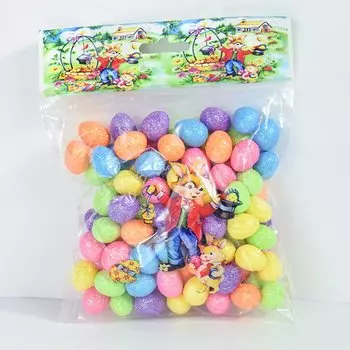 Пластиковые пасхальные яйца 80 шт., разноцветные