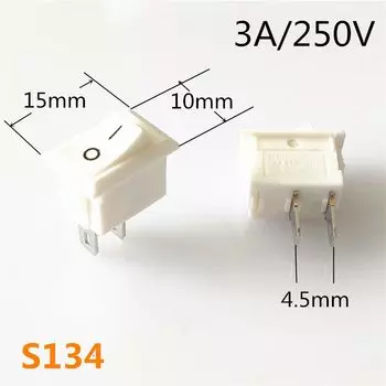 Пластиковые переключатели Pixiuonline SPST KCD1 2/3 PIN 6A/250В 2 шт.