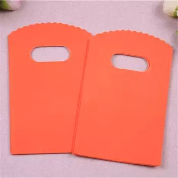 Пластиковые подарочные пакеты FOUYIM оранжевые 9*15 см