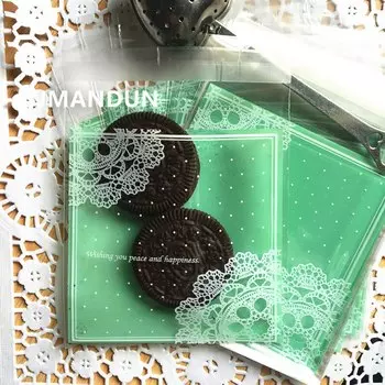 Пластиковые подарочные пакеты с бантом SJMANDUN 50/100 шт 10х10 см