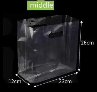 Пластиковые прозрачные пакеты с ручками, 100 шт