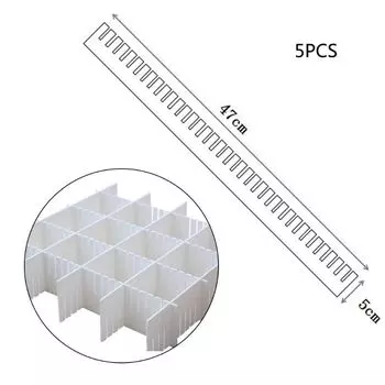 Пластиковые регулируемые разделители ящиков 5 шт.