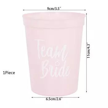 Пластиковые стаканы "Team Bride" розовые и белые