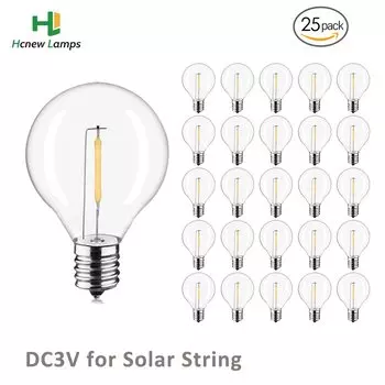 25 противоосколочных пластиковых ламп G40 Led Ретро - низковольтные лампы постоянного тока 3V Edison Led Сферические лампы