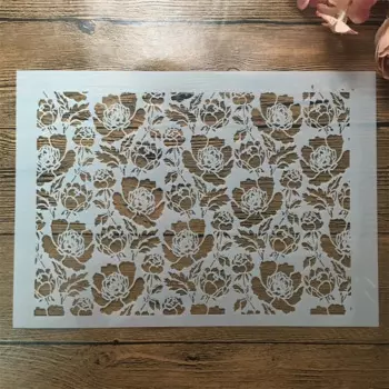 Пластиковые трафареты для рисования цветами 29 см